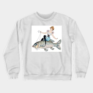 Image from a surreal Edwardian postcard Crewneck Sweatshirt